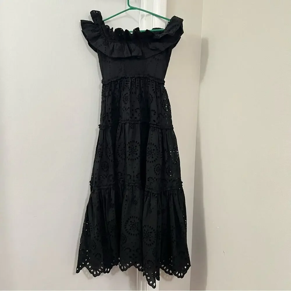 Zara Black Embroidered Dress Size Extra Small XS - Picture 15 of 15